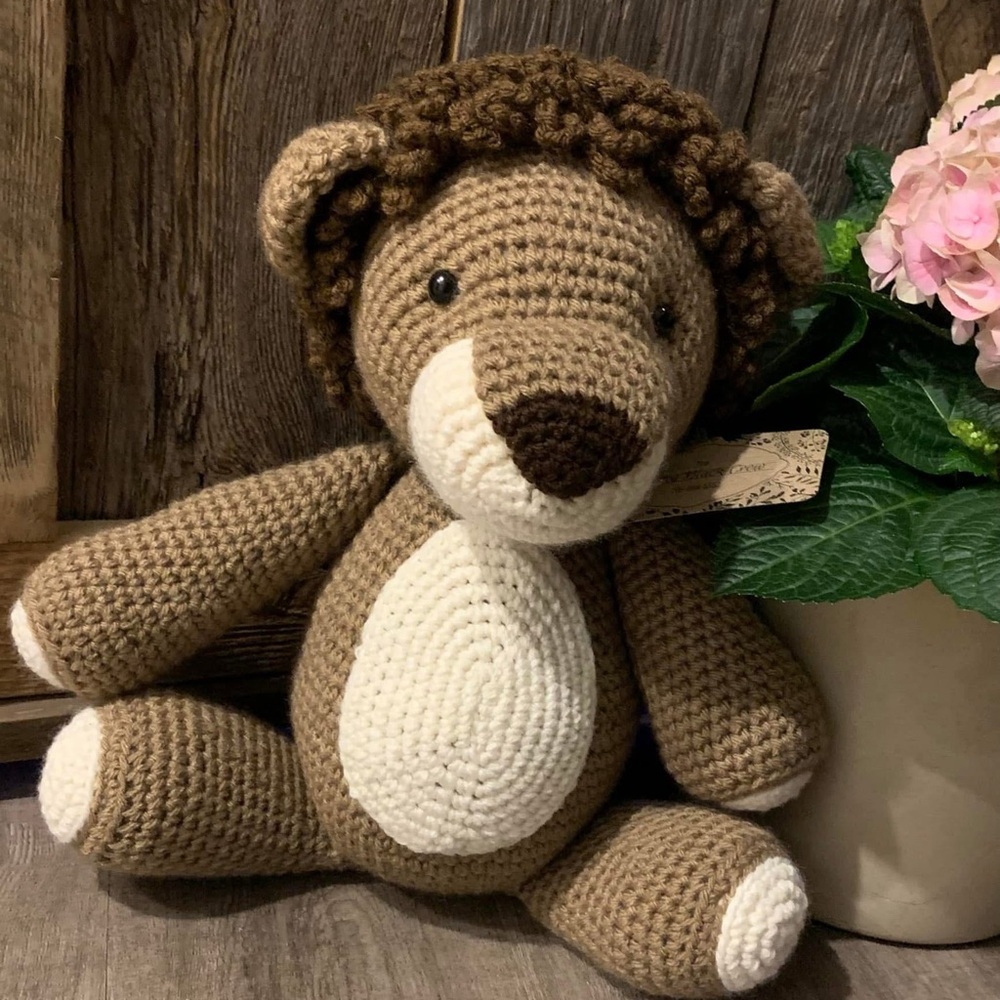 Hand crocheted lion